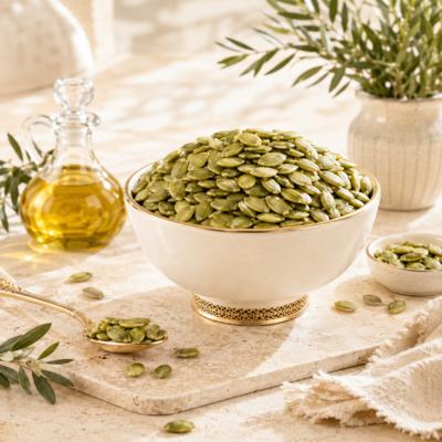 لب القرع نيء الريحان