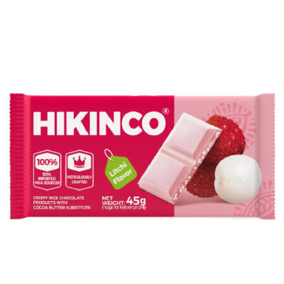 هيكينكو ألواح شوكولاتة الليتشي بالأرز المقرمش - 45غ